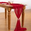 imageSocomi Emerald Green Chiffon Table Runner Fall Thanksgiving Boho Rustic 14ft 29x170 Inches Wedding Runner Sheer Romantic Bridal Shower DecorationsRed