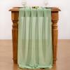 imageSocomi Emerald Green Chiffon Table Runner Fall Thanksgiving Boho Rustic 14ft 29x170 Inches Wedding Runner Sheer Romantic Bridal Shower DecorationsSage Green