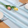 imageSocomi Emerald Green Chiffon Table Runner Fall Thanksgiving Boho Rustic 14ft 29x170 Inches Wedding Runner Sheer Romantic Bridal Shower DecorationsSky Blue