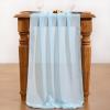 imageSocomi Emerald Green Chiffon Table Runner Fall Thanksgiving Boho Rustic 14ft 29x170 Inches Wedding Runner Sheer Romantic Bridal Shower DecorationsSky Blue