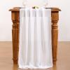 imageSocomi Emerald Green Chiffon Table Runner Fall Thanksgiving Boho Rustic 14ft 29x170 Inches Wedding Runner Sheer Romantic Bridal Shower DecorationsWhite