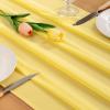 imageSocomi Emerald Green Chiffon Table Runner Fall Thanksgiving Boho Rustic 14ft 29x170 Inches Wedding Runner Sheer Romantic Bridal Shower DecorationsYellow
