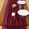 imageSocomi Fall Thanksgiving Table Runner Diamond Cheesecloth Gauze 120 Inch Rustic Boho Cheese Cloth Runner for Wedding Party Baby Bridal Shower Decoration Holiday Home DecorationsBurgundy