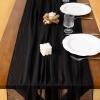 imageSocomi Fall Thanksgiving Table Runner Diamond Cheesecloth Gauze 120 Inch Rustic Boho Cheese Cloth Runner for Wedding Party Baby Bridal Shower Decoration Holiday Home DecorationsBlack