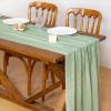 imageSocomi Fall Thanksgiving Table Runner Diamond Cheesecloth Gauze 120 Inch Rustic Boho Cheese Cloth Runner for Wedding Party Baby Bridal Shower Decoration Holiday Home DecorationsSage Green