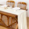 imageSocomi Fall Thanksgiving Table Runner Diamond Cheesecloth Gauze 120 Inch Rustic Boho Cheese Cloth Runner for Wedding Party Baby Bridal Shower Decoration Holiday Home DecorationsIvory