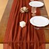 imageSocomi Fall Thanksgiving Table Runner Diamond Cheesecloth Gauze 120 Inch Rustic Boho Cheese Cloth Runner for Wedding Party Baby Bridal Shower Decoration Holiday Home DecorationsTerracotta