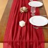 imageSocomi Fall Thanksgiving Table Runner Diamond Cheesecloth Gauze 120 Inch Rustic Boho Cheese Cloth Runner for Wedding Party Baby Bridal Shower Decoration Holiday Home DecorationsRed