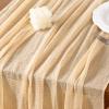 imageSocomi Fall Thanksgiving Table Runner Diamond Cheesecloth Gauze 120 Inch Rustic Boho Cheese Cloth Runner for Wedding Party Baby Bridal Shower Decoration Holiday Home DecorationsBeige