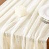imageSocomi Fall Thanksgiving Table Runner Diamond Cheesecloth Gauze 120 Inch Rustic Boho Cheese Cloth Runner for Wedding Party Baby Bridal Shower Decoration Holiday Home DecorationsIvory