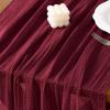 imageSocomi Fall Thanksgiving Table Runner Diamond Cheesecloth Gauze 120 Inch Rustic Boho Cheese Cloth Runner for Wedding Party Baby Bridal Shower Decoration Holiday Home DecorationsBurgundy