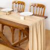 imageSocomi Fall Thanksgiving Table Runner Diamond Cheesecloth Gauze 120 Inch Rustic Boho Cheese Cloth Runner for Wedding Party Baby Bridal Shower Decoration Holiday Home DecorationsBeige