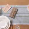 imageSocomi Farmhouse Table Runner 48 inches Macrame Woven Coffee Table Runner Cotton Rustic Fall Thanksgiving Table Runner with Tassels for Boho Home Decor Living Dining Room 13x48 inches BlueSilver