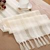 imageSocomi Farmhouse Table Runner 48 inches Macrame Woven Coffee Table Runner Cotton Rustic Fall ThanksgivingTable Runner with Tassels for Boho Home Decor Dining Living Room 13x48 inches NudeBeige