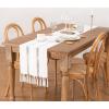 imageSocomi Farmhouse Table Runner 48 inches Macrame Woven Coffee Table Runner Cotton Rustic Fall ThanksgivingTable Runner with Tassels for Boho Home Decor Dining Living Room 13x48 inches NudeCream Ivory