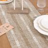imageSocomi Farmhouse Table Runner 48 inches Macrame Woven Coffee Table Runner Cotton Rustic Fall ThanksgivingTable Runner with Tassels for Boho Home Decor Dining Living Room 13x48 inches NudeNude