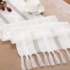 imageSocomi Farmhouse Table Runner 48 inches Macrame Woven Coffee Table Runner Cotton Rustic Fall ThanksgivingTable Runner with Tassels for Boho Home Decor Dining Living Room 13x48 inches NudeCream Ivory