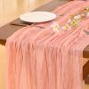 imageSocomi Ivory White Table Runner Spring Easter Cheesecloth Table Runner 170 inch Cheese Cloth 14FT Boho Rustic Gauze for Wedding Party Baby Shower DecorCoral