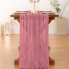 imageSocomi Ivory White Table Runner Spring Easter Cheesecloth Table Runner 170 inch Cheese Cloth 14FT Boho Rustic Gauze for Wedding Party Baby Shower DecorMauve