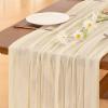 imageSocomi Ivory White Table Runner Spring Easter Cheesecloth Table Runner 170 inch Cheese Cloth 14FT Boho Rustic Gauze for Wedding Party Baby Shower DecorBeige
