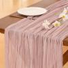imageSocomi Ivory White Table Runner Spring Easter Cheesecloth Table Runner 170 inch Cheese Cloth 14FT Boho Rustic Gauze for Wedding Party Baby Shower DecorDusty Pink