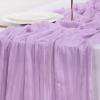 imageSocomi Ivory White Table Runner Spring Easter Cheesecloth Table Runner 170 inch Cheese Cloth 14FT Boho Rustic Gauze for Wedding Party Baby Shower DecorLilac