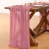 imageSocomi Ivory White Table Runner Spring Easter Cheesecloth Table Runner 170 inch Cheese Cloth 14FT Boho Rustic Gauze for Wedding Party Baby Shower DecorMauve