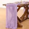 imageSocomi Ivory White Table Runner Spring Easter Cheesecloth Table Runner 170 inch Cheese Cloth 14FT Boho Rustic Gauze for Wedding Party Baby Shower DecorLilac