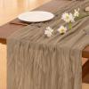 imageSocomi Ivory White Table Runner Spring Easter Cheesecloth Table Runner 170 inch Cheese Cloth 14FT Boho Rustic Gauze for Wedding Party Baby Shower DecorNude