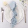 imageSocomi Linen Napkins Green Fall Thanksgiving Cloth Napkins Bulk Washable Cotton Napkins Set of 6 17quotx17quot for Wedding Party Bridal Baby Shower Birthday Table DecorationsGrey Blue