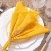 imageSocomi Linen Napkins Green Fall Thanksgiving Cloth Napkins Bulk Washable Cotton Napkins Set of 6 17quotx17quot for Wedding Party Bridal Baby Shower Birthday Table DecorationsMustard Yellow