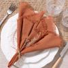 imageSocomi Linen Napkins Green Fall Thanksgiving Cloth Napkins Bulk Washable Cotton Napkins Set of 6 17quotx17quot for Wedding Party Bridal Baby Shower Birthday Table DecorationsTerracotta