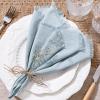 imageSocomi Linen Napkins Green Fall Thanksgiving Cloth Napkins Bulk Washable Cotton Napkins Set of 6 17quotx17quot for Wedding Party Bridal Baby Shower Birthday Table DecorationsGrey Blue