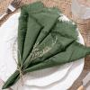 imageSocomi Linen Napkins Green Fall Thanksgiving Cloth Napkins Bulk Washable Cotton Napkins Set of 6 17quotx17quot for Wedding Party Bridal Baby Shower Birthday Table DecorationsOlive Green