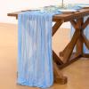 imageSocomi Nude Brown Cheesecloth Table Runner Fall Thanksgiving Boho Rustic Gauze 120 inch 10FT Cheese Cloth Runner for Wedding Party Baby Shower Birthday Home Decor Holiday DecorationsBlue