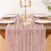 imageSocomi Nude Brown Cheesecloth Table Runner Fall Thanksgiving Boho Rustic Gauze 120 inch 10FT Cheese Cloth Runner for Wedding Party Baby Shower Birthday Home Decor Holiday DecorationsDusty Pink