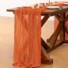 imageSocomi Nude Brown Cheesecloth Table Runner Fall Thanksgiving Boho Rustic Gauze 120 inch 10FT Cheese Cloth Runner for Wedding Party Baby Shower Birthday Home Decor Holiday DecorationsOrange