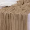 imageSocomi Nude Brown Cheesecloth Table Runner Fall Thanksgiving Boho Rustic Gauze 120 inch 10FT Cheese Cloth Runner for Wedding Party Baby Shower Birthday Home Decor Holiday DecorationsNude