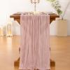 imageSocomi Nude Brown Cheesecloth Table Runner Fall Thanksgiving Boho Rustic Gauze 120 inch 10FT Cheese Cloth Runner for Wedding Party Baby Shower Birthday Home Decor Holiday DecorationsDusty Pink