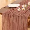 imageSocomi Nude Brown Cheesecloth Table Runner Fall Thanksgiving Boho Rustic Gauze 120 inch 10FT Cheese Cloth Runner for Wedding Party Baby Shower Birthday Home Decor Holiday DecorationsDark Rose