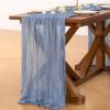 imageSocomi Nude Brown Cheesecloth Table Runner Fall Thanksgiving Boho Rustic Gauze 120 inch 10FT Cheese Cloth Runner for Wedding Party Baby Shower Birthday Home Decor Holiday DecorationsDusty Blue