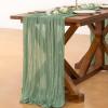 imageSocomi Nude Brown Cheesecloth Table Runner Fall Thanksgiving Boho Rustic Gauze 120 inch 10FT Cheese Cloth Runner for Wedding Party Baby Shower Birthday Home Decor Holiday DecorationsSage Green