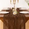 imageSocomi Nude Brown Cheesecloth Table Runner Fall Thanksgiving Boho Rustic Gauze 120 inch 10FT Cheese Cloth Runner for Wedding Party Baby Shower Birthday Home Decor Holiday DecorationsBrown