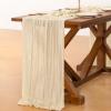 imageSocomi Nude Brown Cheesecloth Table Runner Fall Thanksgiving Boho Rustic Gauze 120 inch 10FT Cheese Cloth Runner for Wedding Party Baby Shower Birthday Home Decor Holiday DecorationsBeige