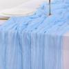 imageSocomi Nude Brown Cheesecloth Table Runner Fall Thanksgiving Boho Rustic Gauze 120 inch 10FT Cheese Cloth Runner for Wedding Party Baby Shower Birthday Home Decor Holiday DecorationsBlue