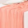 imageSocomi Nude Brown Cheesecloth Table Runner Fall Thanksgiving Boho Rustic Gauze 120 inch 10FT Cheese Cloth Runner for Wedding Party Baby Shower Birthday Home Decor Holiday DecorationsCoral