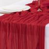 imageSocomi Nude Brown Cheesecloth Table Runner Fall Thanksgiving Boho Rustic Gauze 120 inch 10FT Cheese Cloth Runner for Wedding Party Baby Shower Birthday Home Decor Holiday DecorationsRed