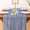 imageSocomi Nude Brown Cheesecloth Table Runner Fall Thanksgiving Boho Rustic Gauze 120 inch 10FT Cheese Cloth Runner for Wedding Party Baby Shower Birthday Home Decor Holiday DecorationsDusty Blue