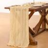 imageSocomi Nude Brown Cheesecloth Table Runner Fall Thanksgiving Boho Rustic Gauze 120 inch 10FT Cheese Cloth Runner for Wedding Party Baby Shower Birthday Home Decor Holiday DecorationsSand