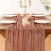 imageSocomi Nude Brown Cheesecloth Table Runner Fall Thanksgiving Boho Rustic Gauze 120 inch 10FT Cheese Cloth Runner for Wedding Party Baby Shower Birthday Home Decor Holiday DecorationsDark Rose